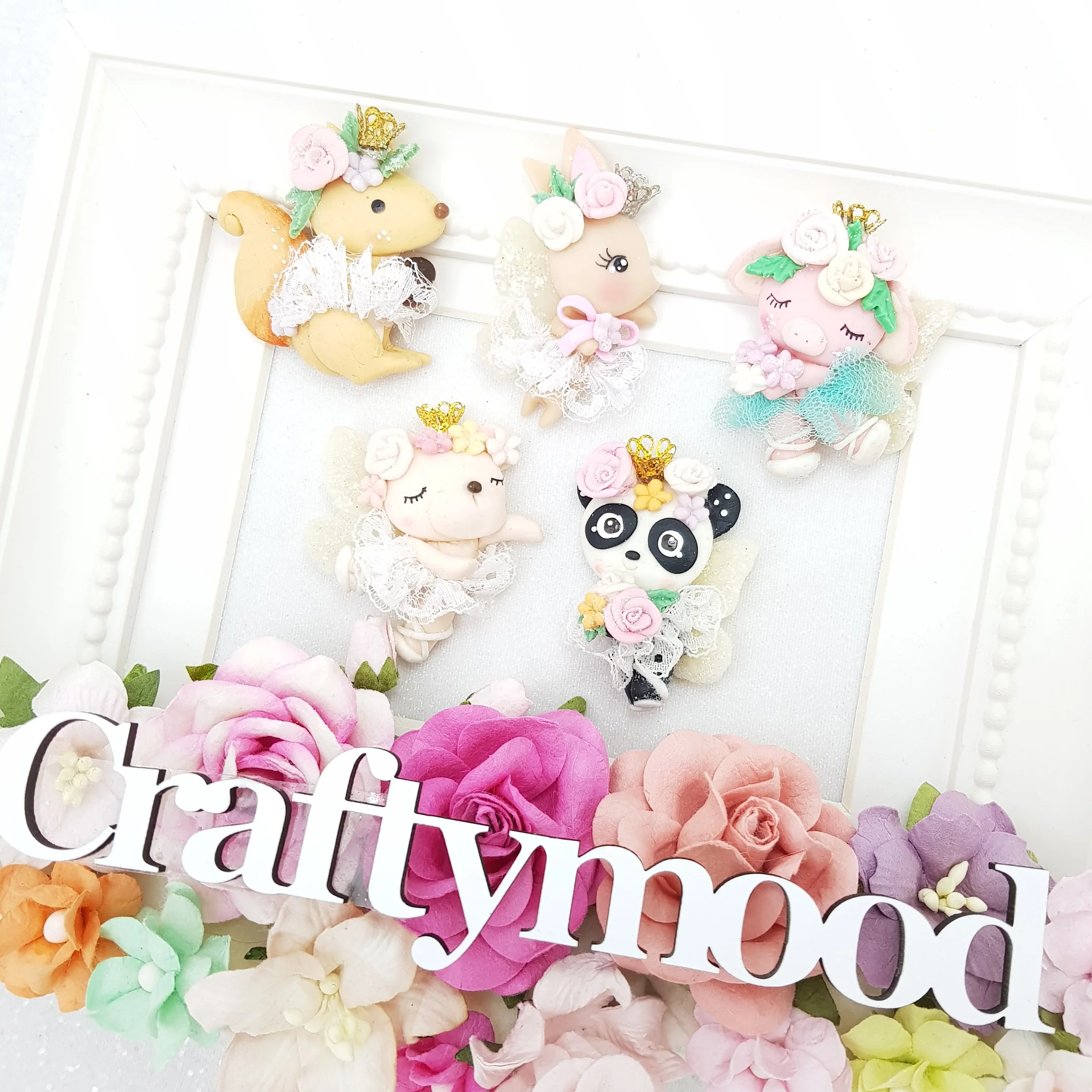 Kawaii animal tutu ballerina  - Embellishment Clay Bow Centre - Image 2