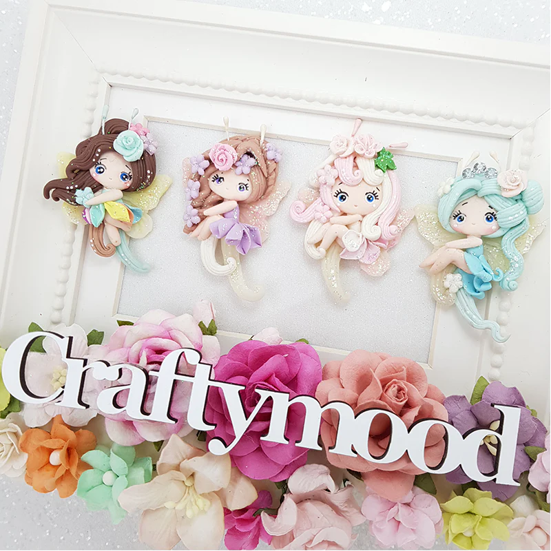 Kawaii Butterfly fairy  - Embellishment Clay Bow Centre - Image 2