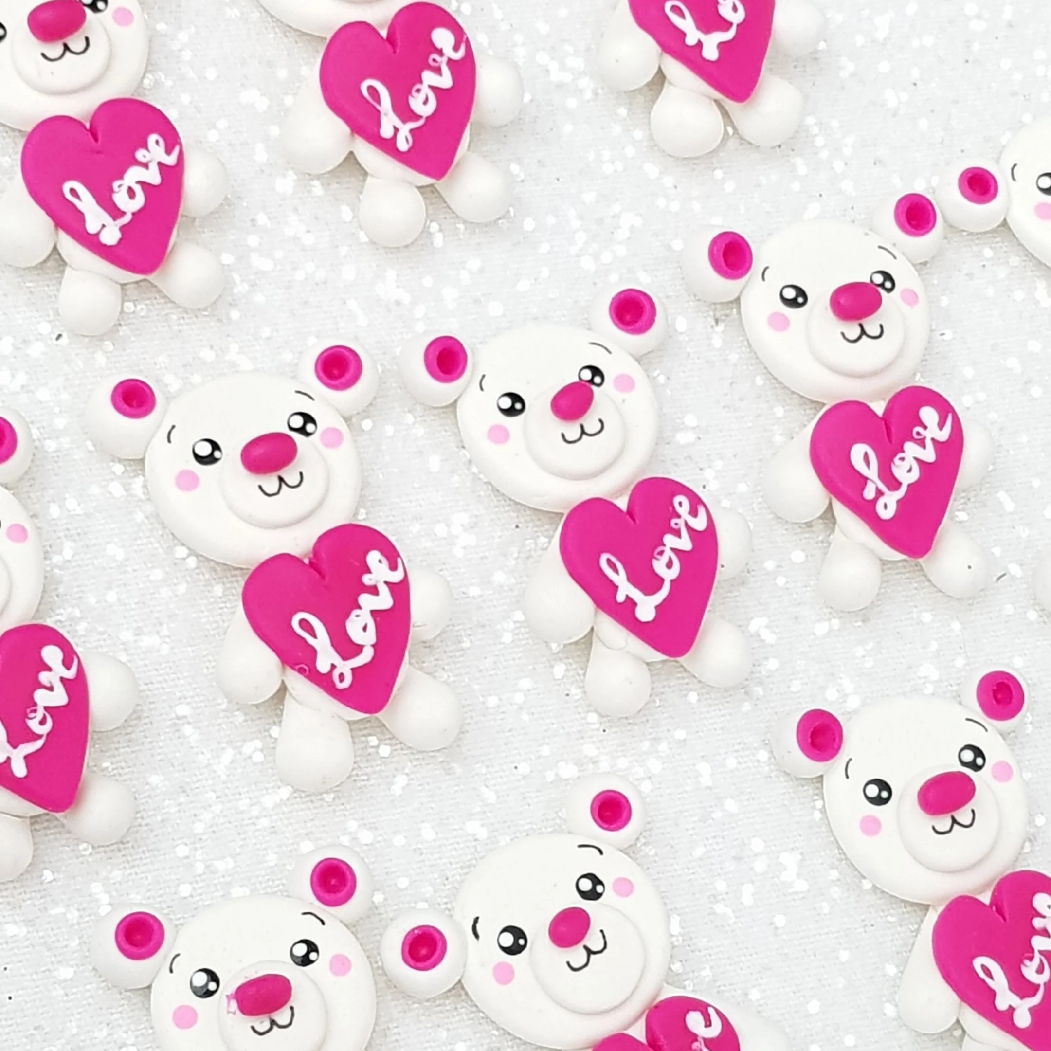 Lovely bear - Embellishment Clay Bow Centre