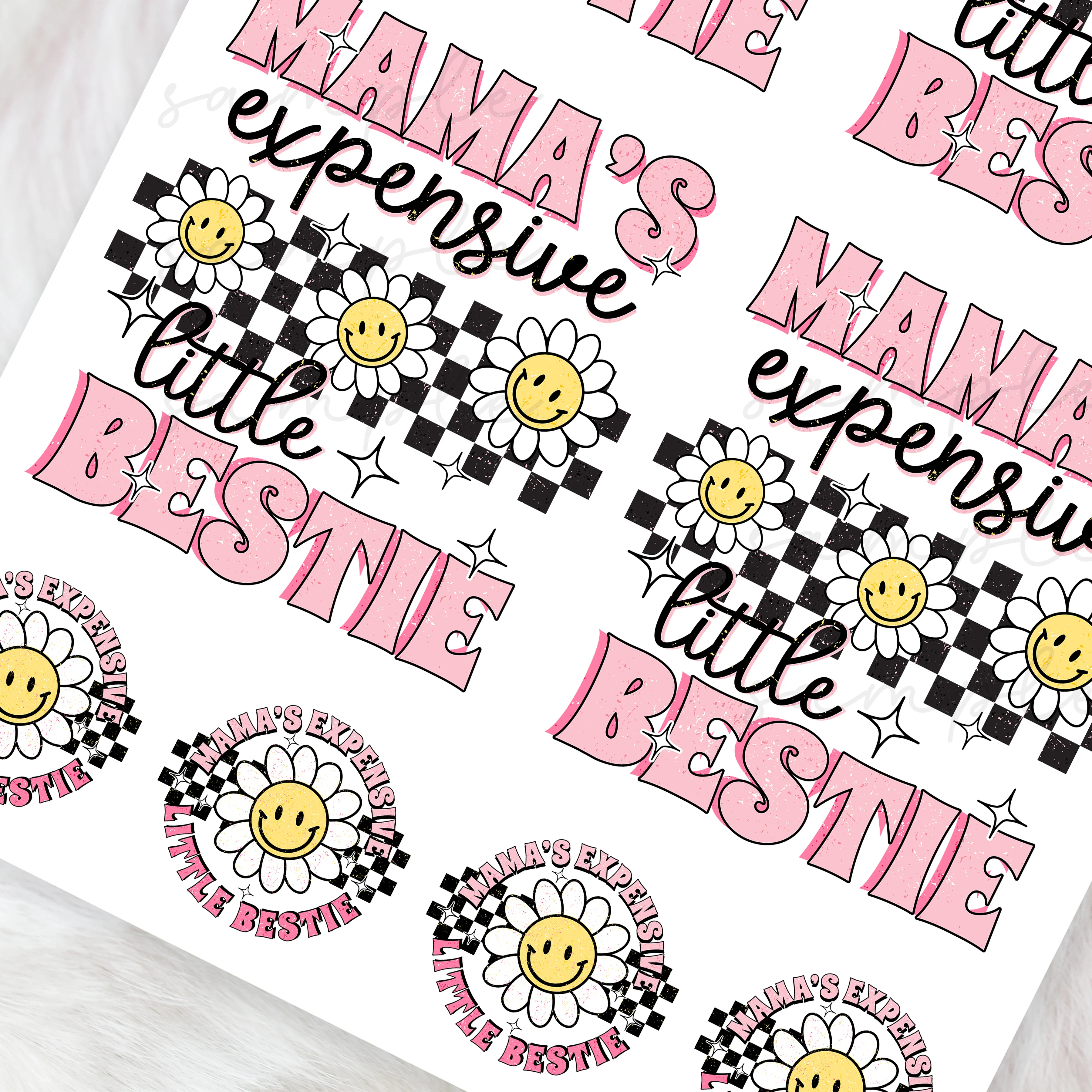 Mama's expensive little bestie - CHOOSE UV DTF decal - DTF Transfer - Image 2
