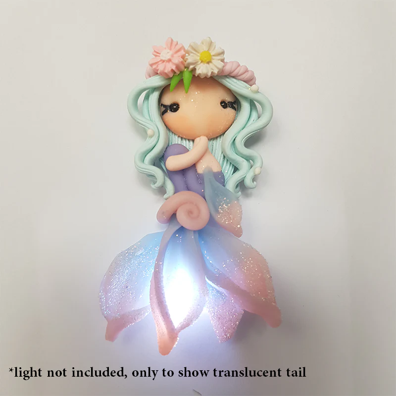 Mint hair beautiful mermaid translucent tail - Embellishment Clay Bow Centre - Image 2