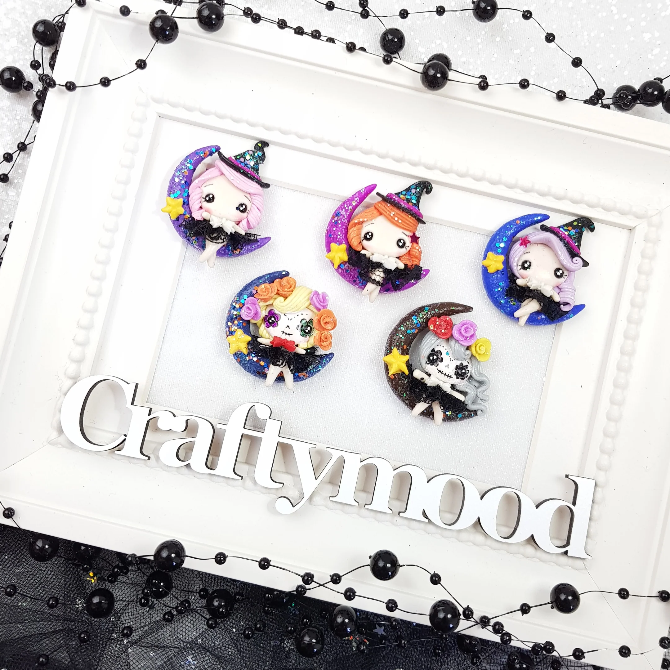 Moon witches - Embellishment Clay Bow Centre - Image 3