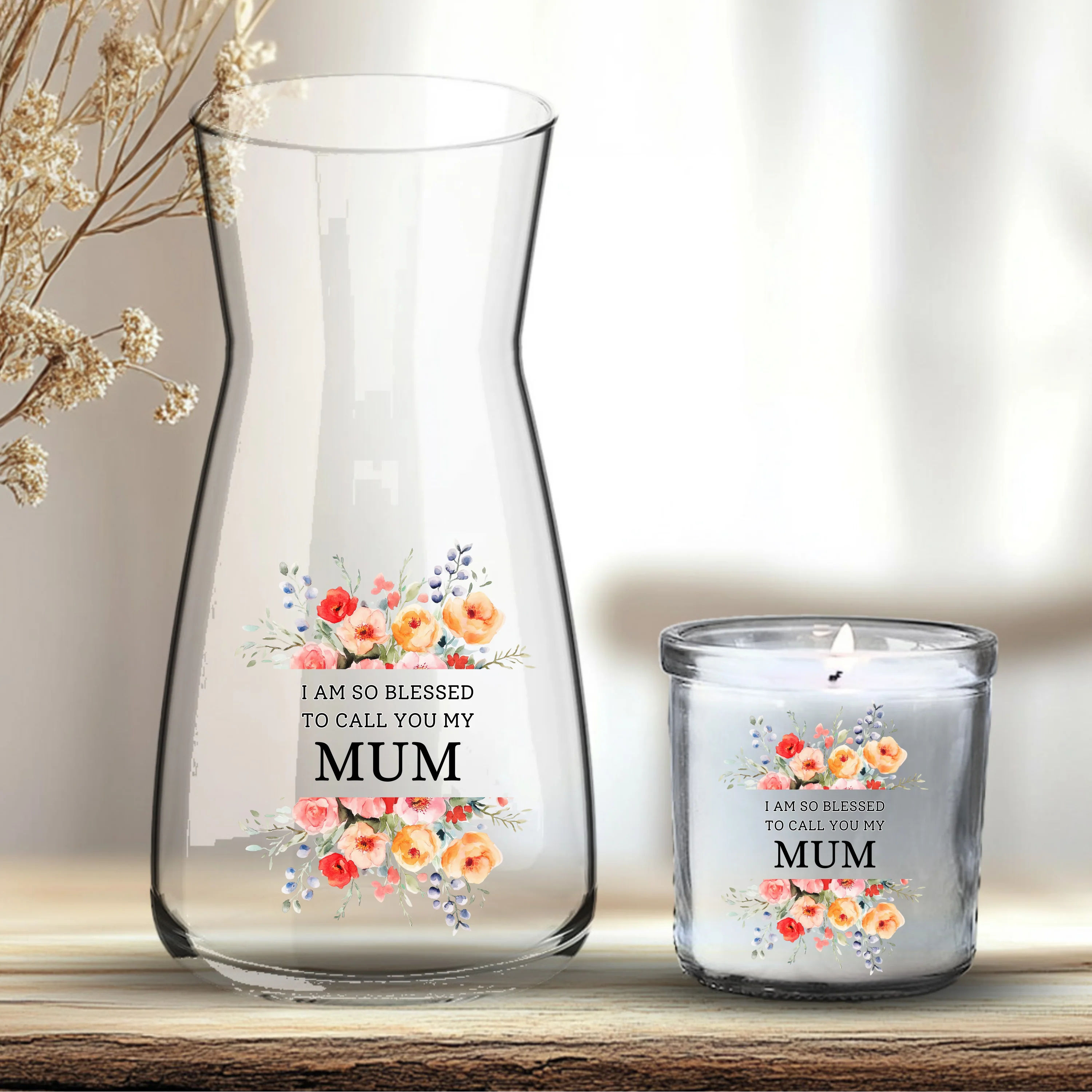 Mother's Day UV DTF decal- I am so blessed to call you my mum! poppy flower