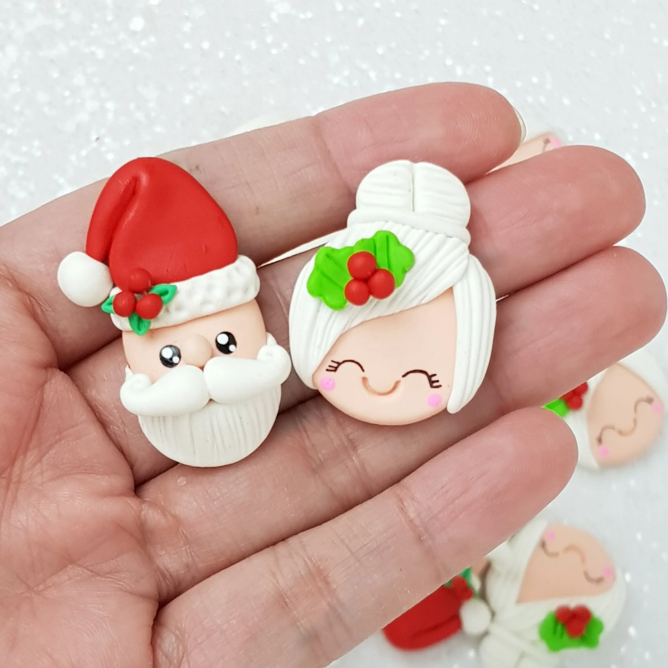 Mr and Mrs Santa - Embellishment Clay Bow Centre