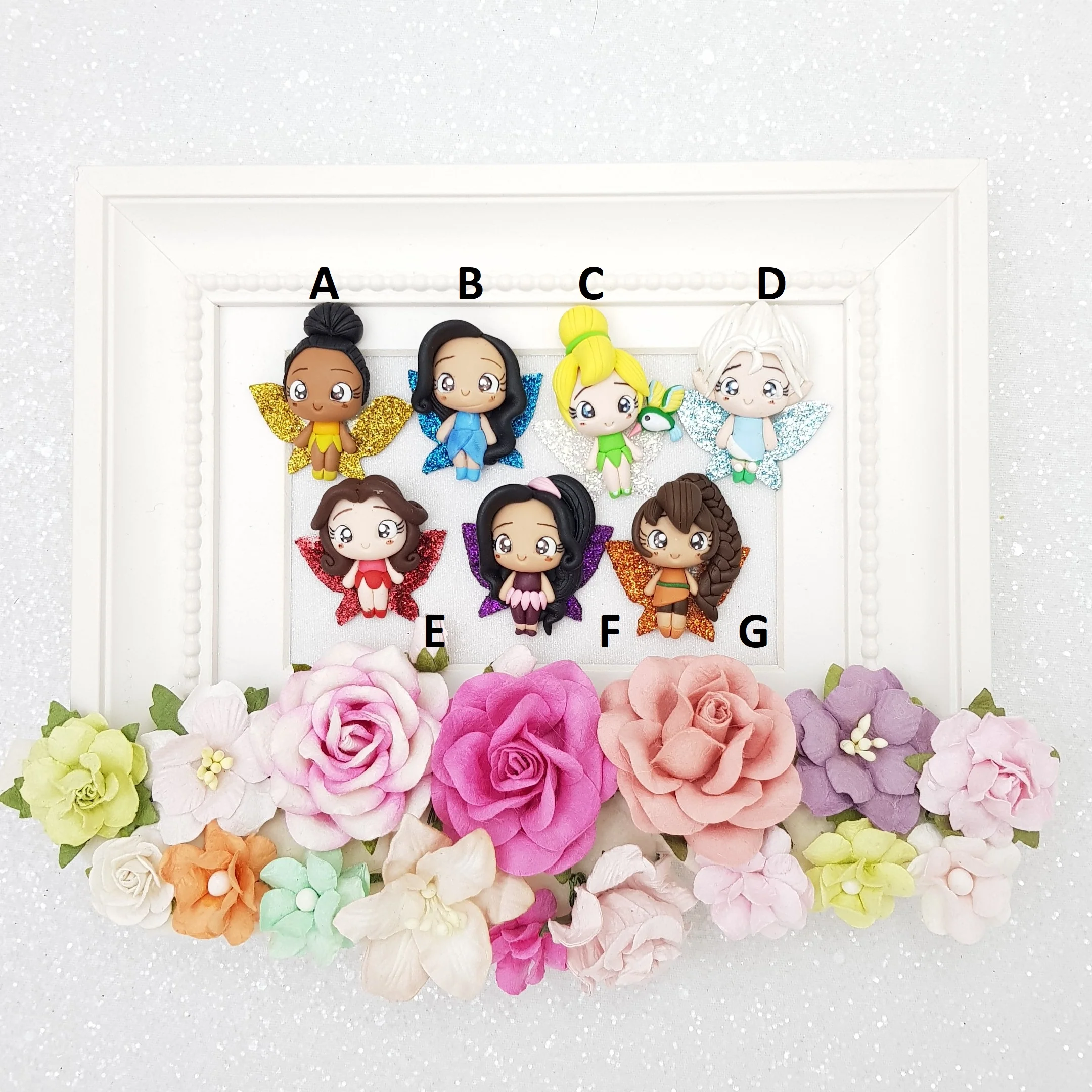 Neverland fairies - Handmade Flatback Clay Bow Centre