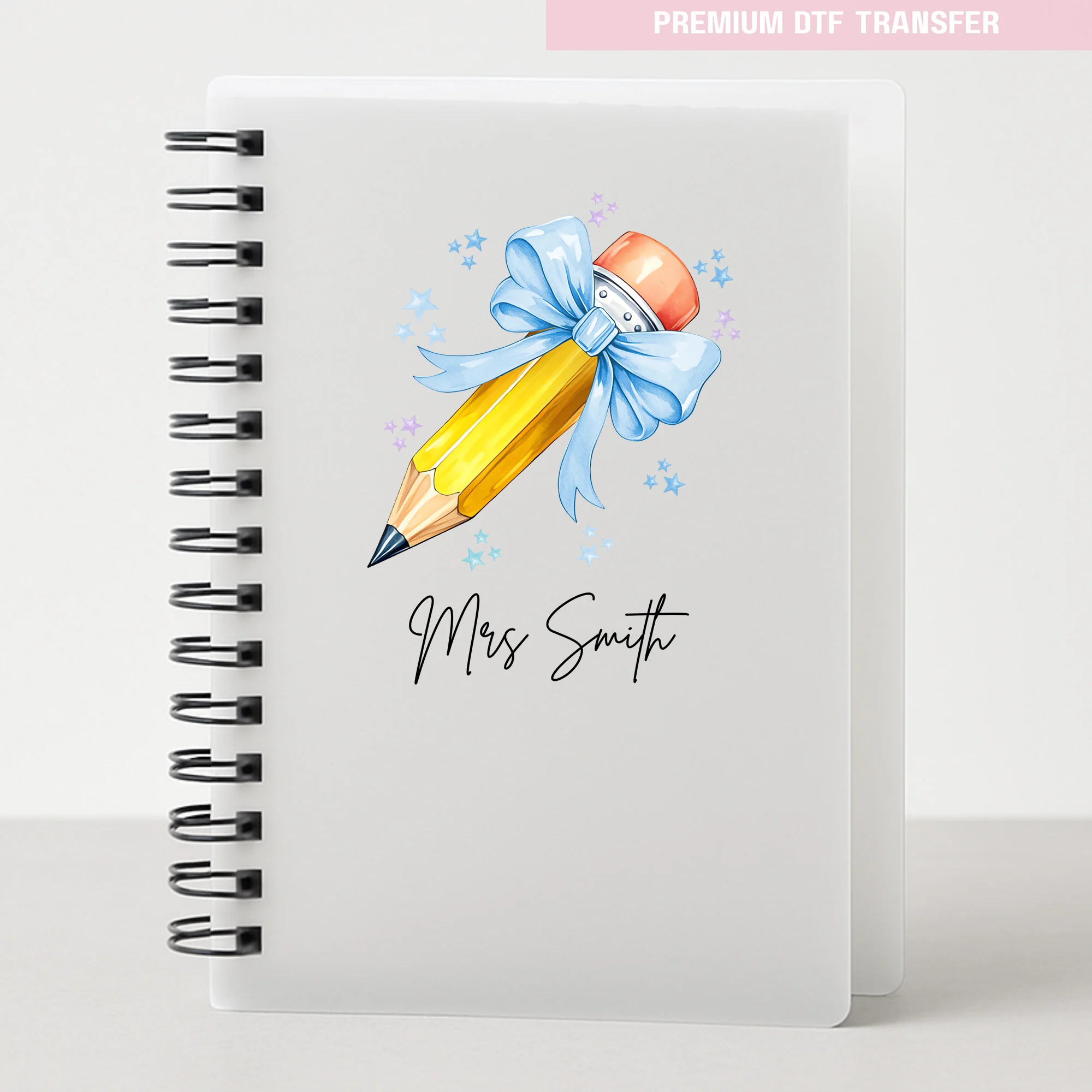 Personalised blue pencil - teacher UV DTF - Image 4