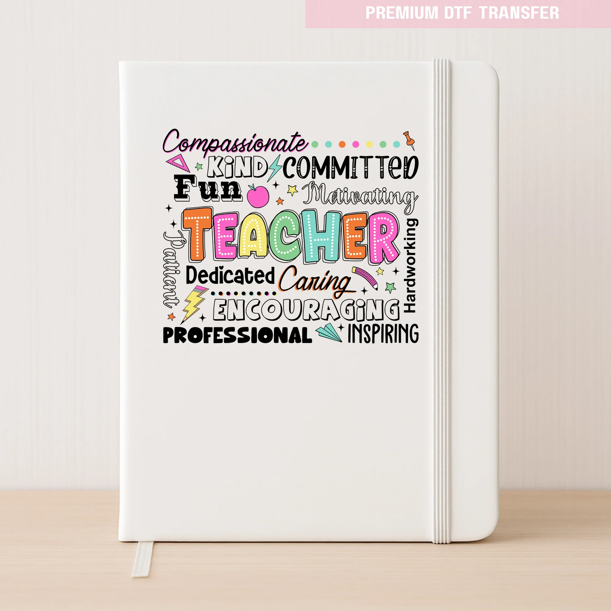 Personalised compassionated kind fun teacher - DTF transfer ready to press - Image 3