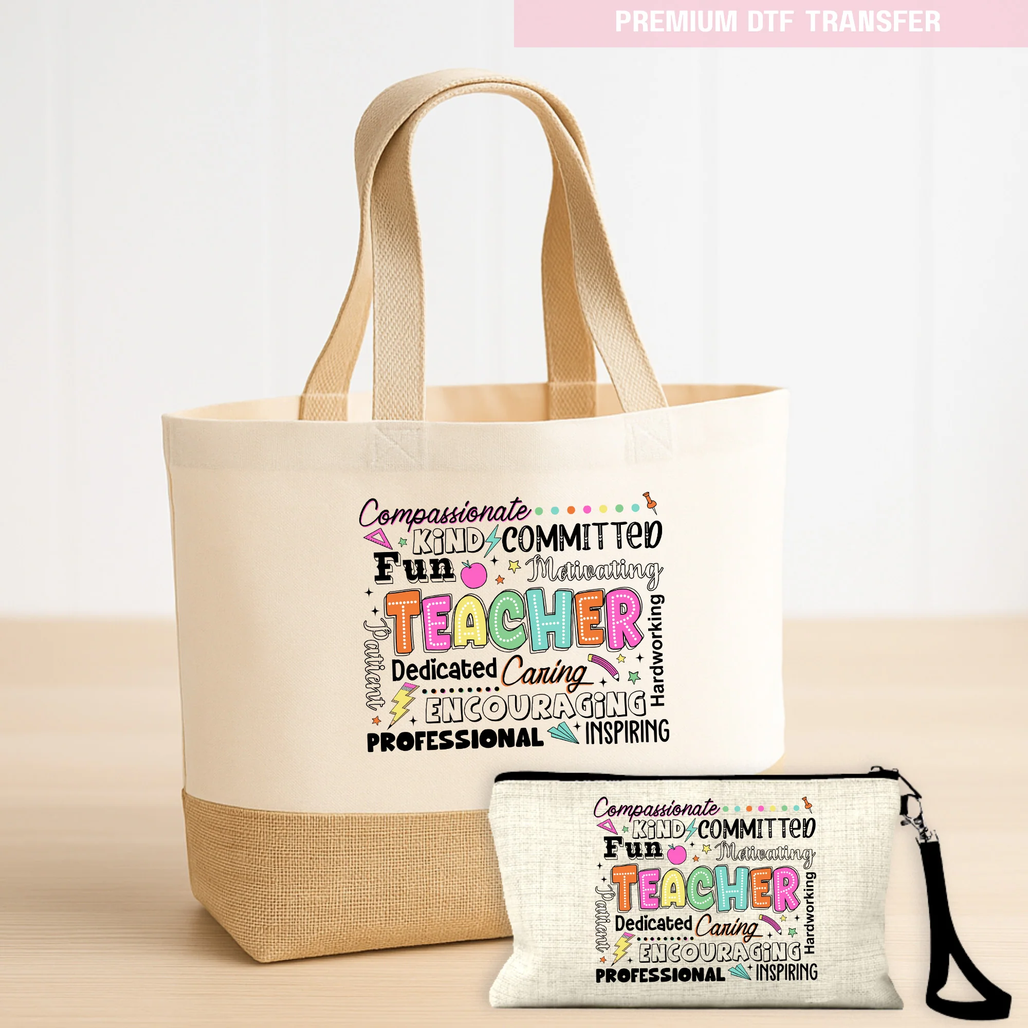 Personalised compassionated kind fun teacher - DTF transfer ready to press - Image 4