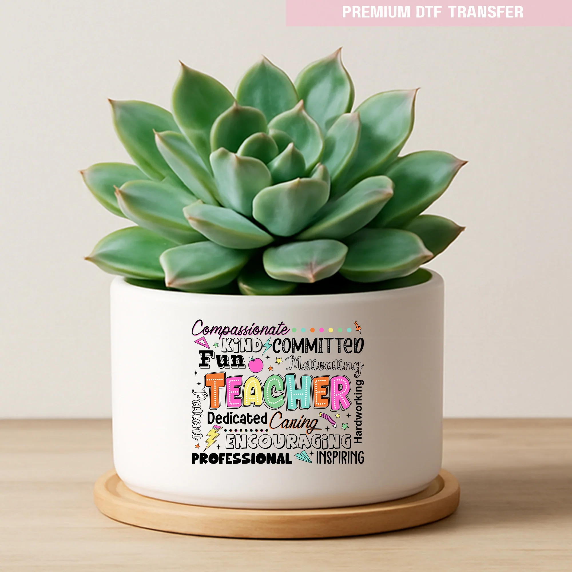 Personalised compassionated kind fun teacher - UV DTF - Image 3