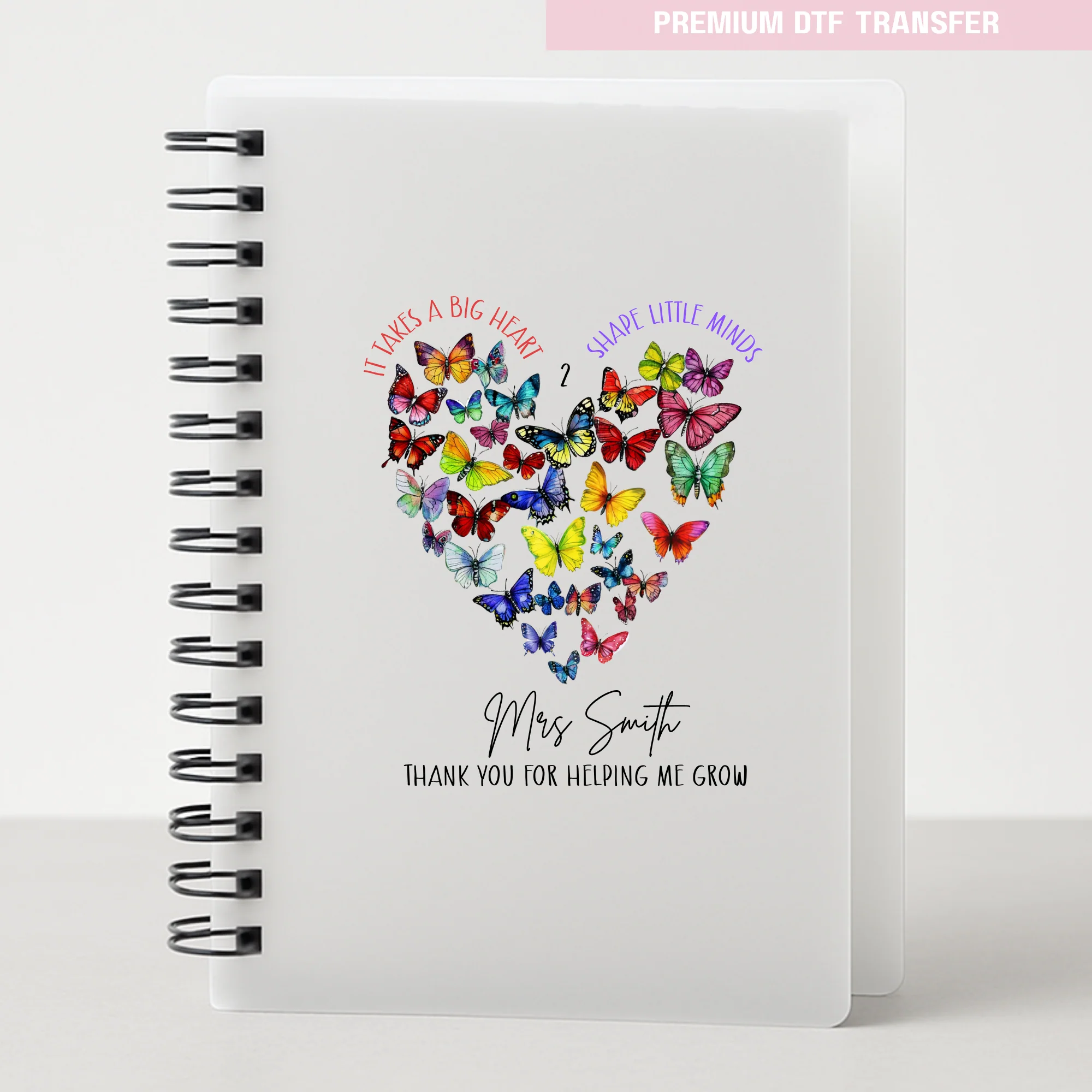 Personalised It takes a big heart shape little minds - teacher UV DTF - Image 4