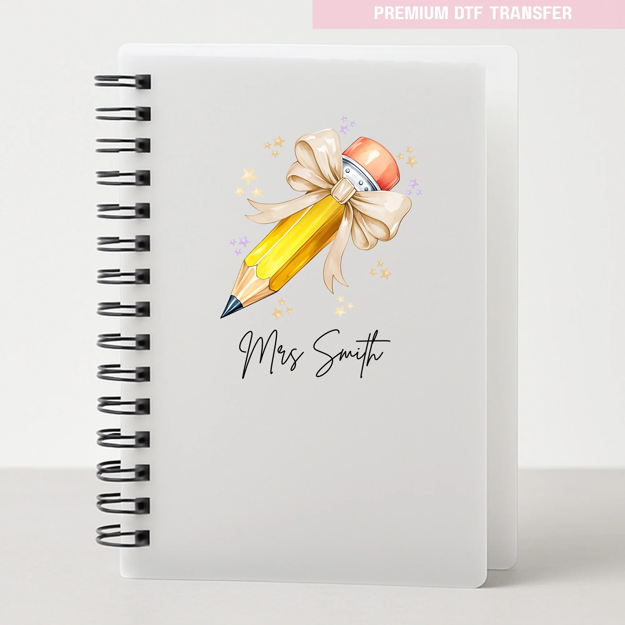Personalised natural pencil - teacher UV DTF - Image 4