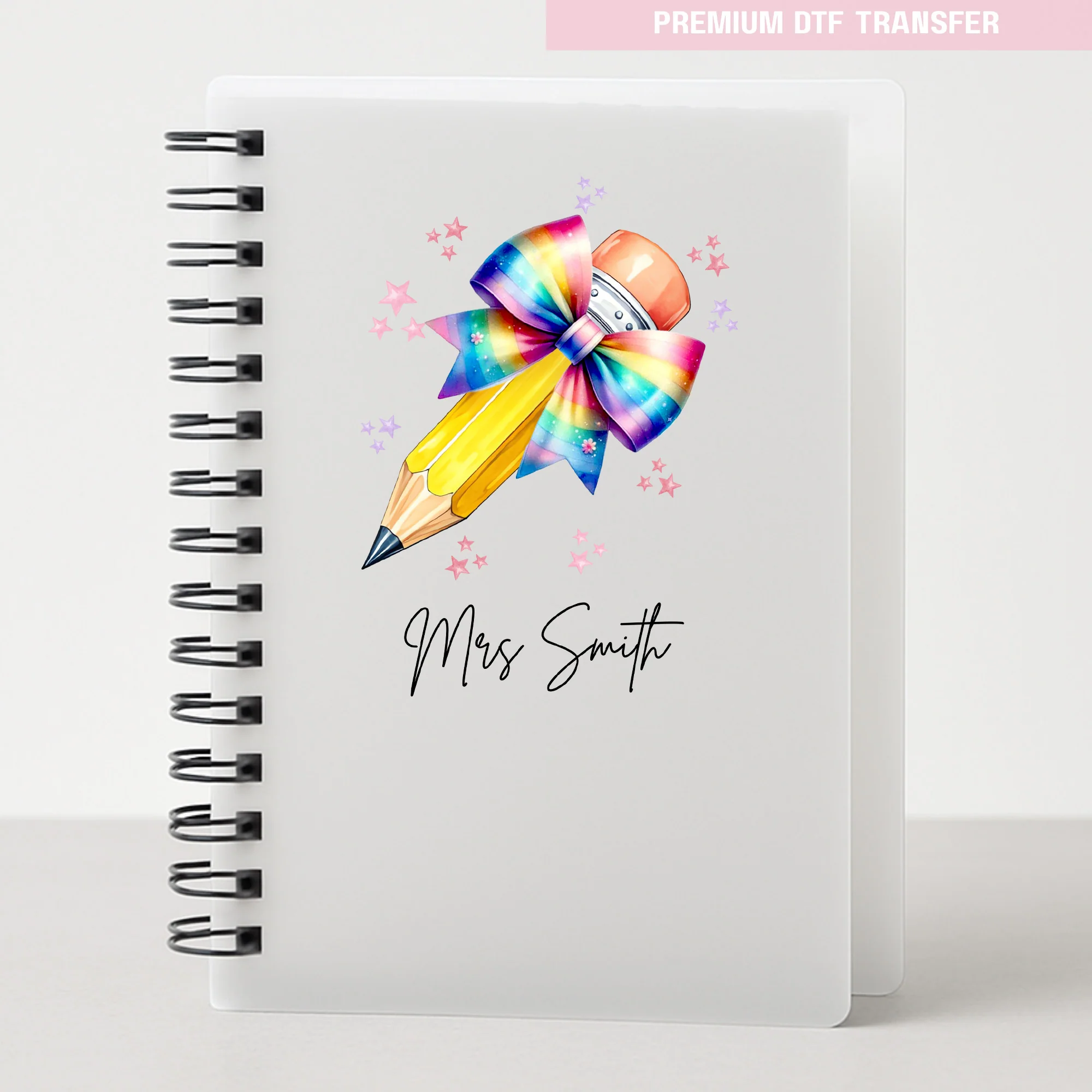 Personalised rainbow pencil - teacher UV DTF - Image 4