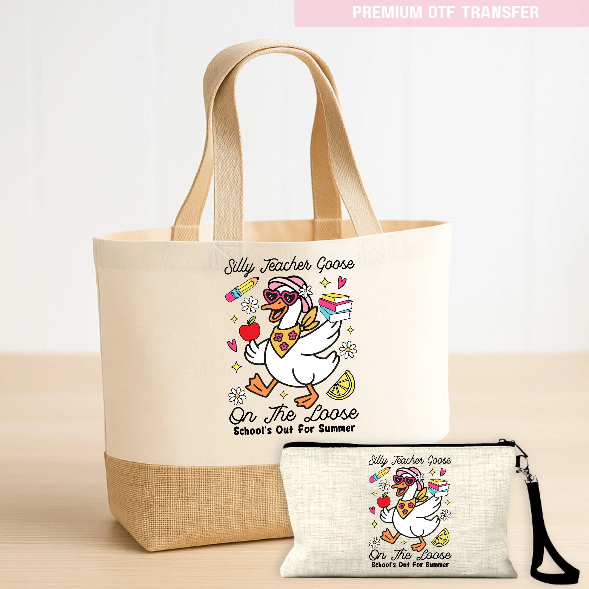 Personalised Silly teacher goose - DTF transfer ready to press - Image 4