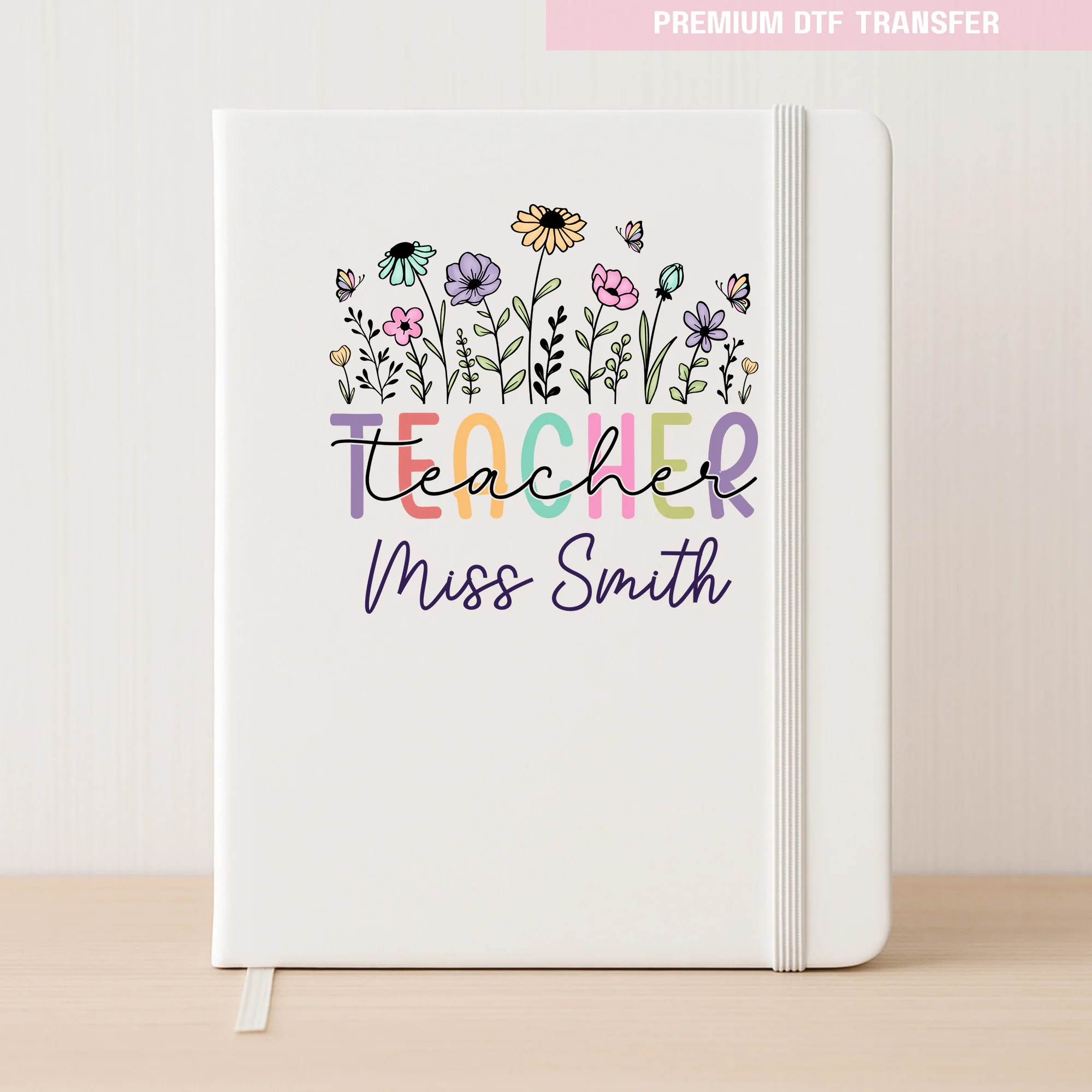 Personalised spring flower - teacher - DTF transfer ready to press - Image 3