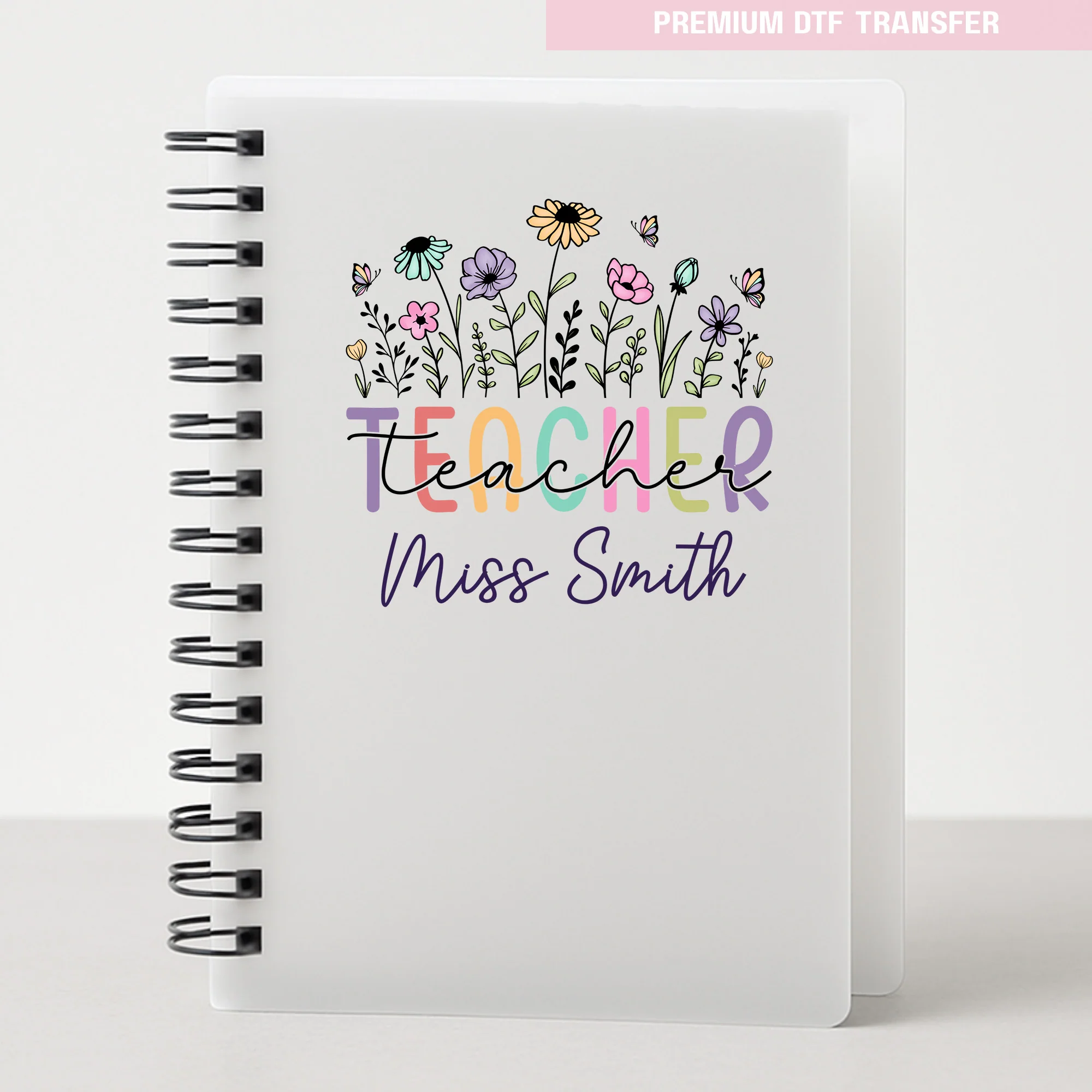 Personalised teacher - pastel flower - UV DTF - Image 4