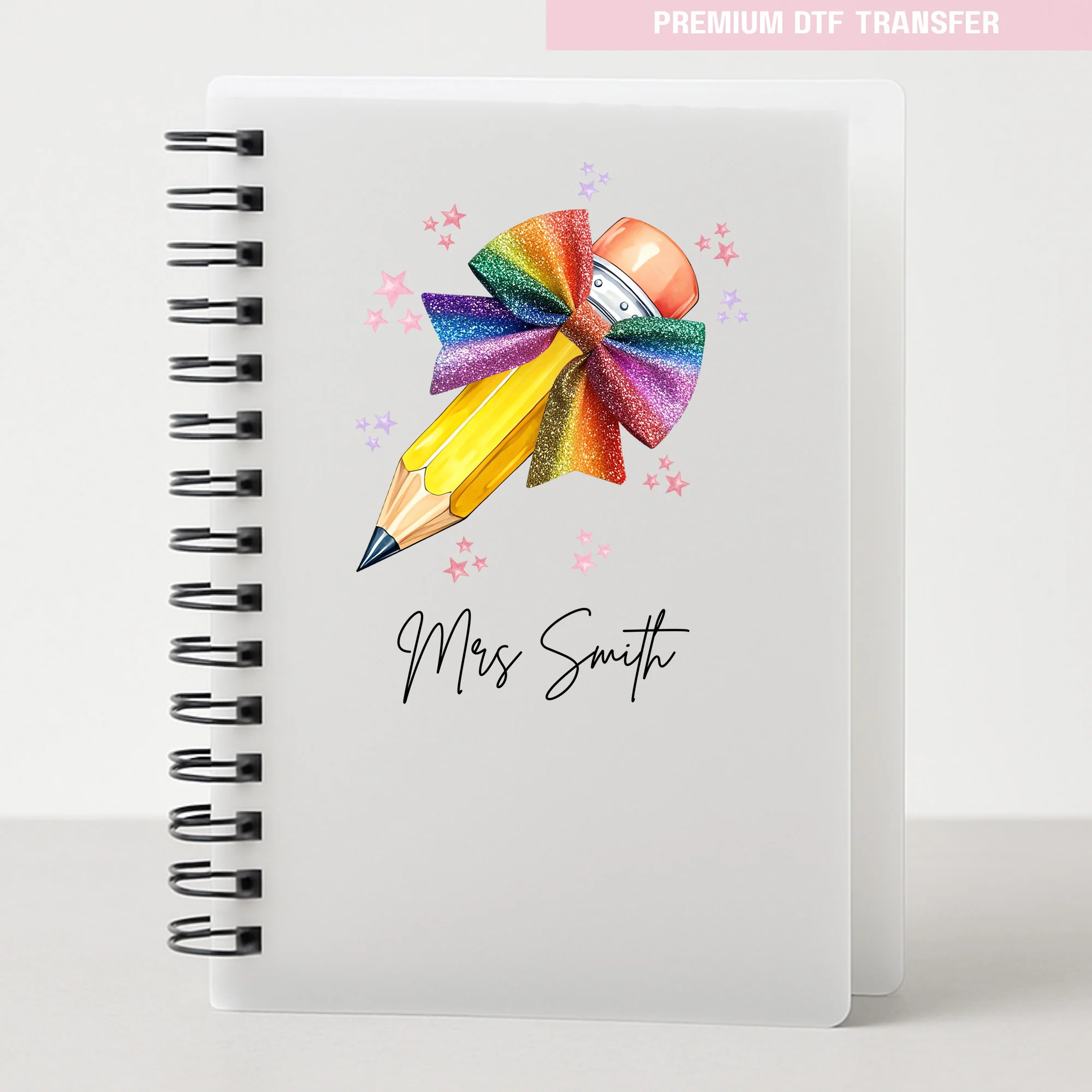 Personalised Teacher's Name - Colorful Pencil - UV DTF - Image 4