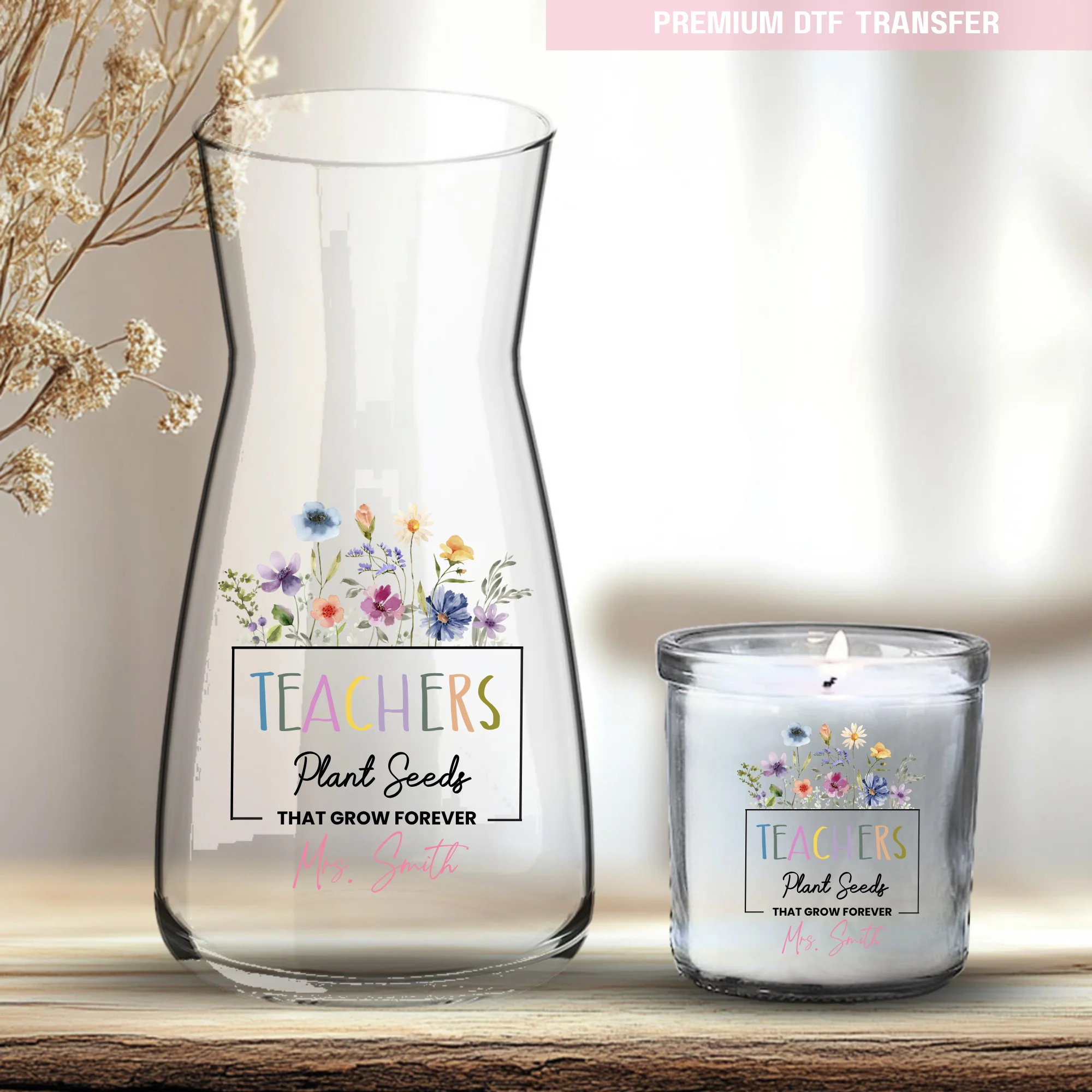 Personalised Teachers plant seeds that grow forever - spring flower UV DTF - Image 2