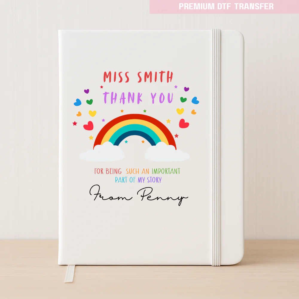 Personalised Thank you for being such an important part of my story - rainbow - teacher DTF transfer ready to press - Image 4