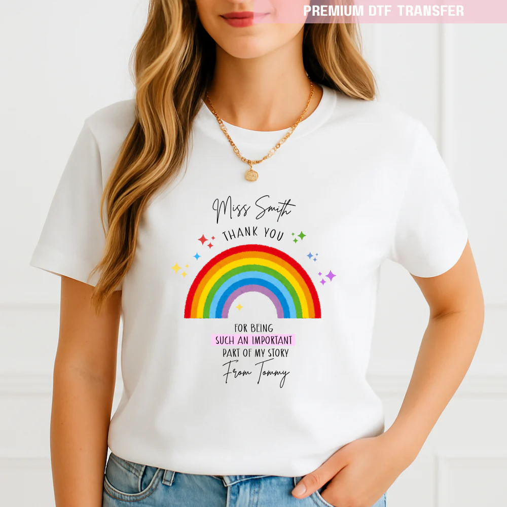 Personalised Thank you for being such an important part of my story - teacher DTF transfer ready to press - Image 2