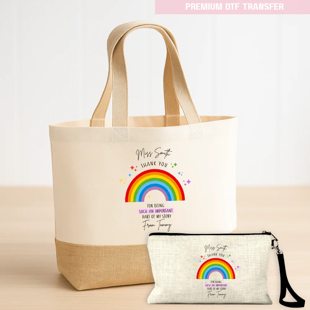 Personalised Thank you for being such an important part of my story - teacher DTF transfer ready to press - Image 4