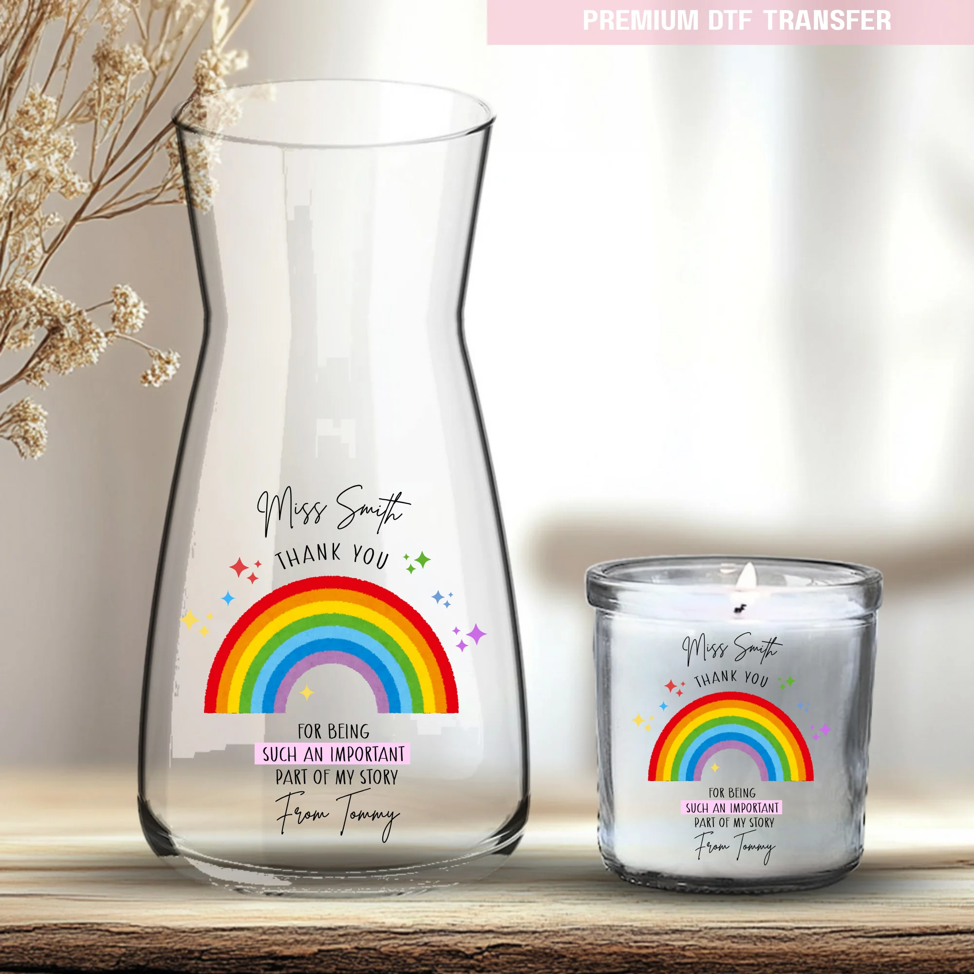 Personalised Thank you for being such an important part of my story - teacher UV DTF - Image 2
