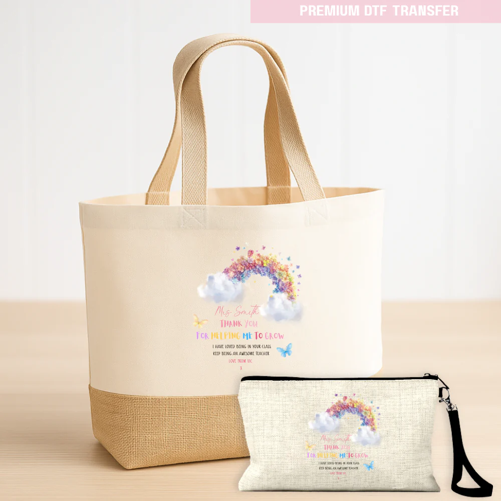 Personalised Thank you for helping me grow, keep being awesome - teacher DTF transfer ready to press - Image 4