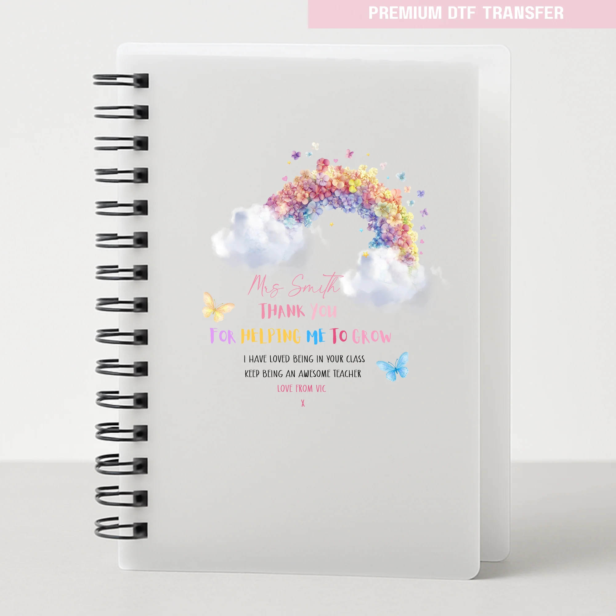 Personalised Thank you for helping me to grow, keep being awesome - teacher UV DTF - Image 3