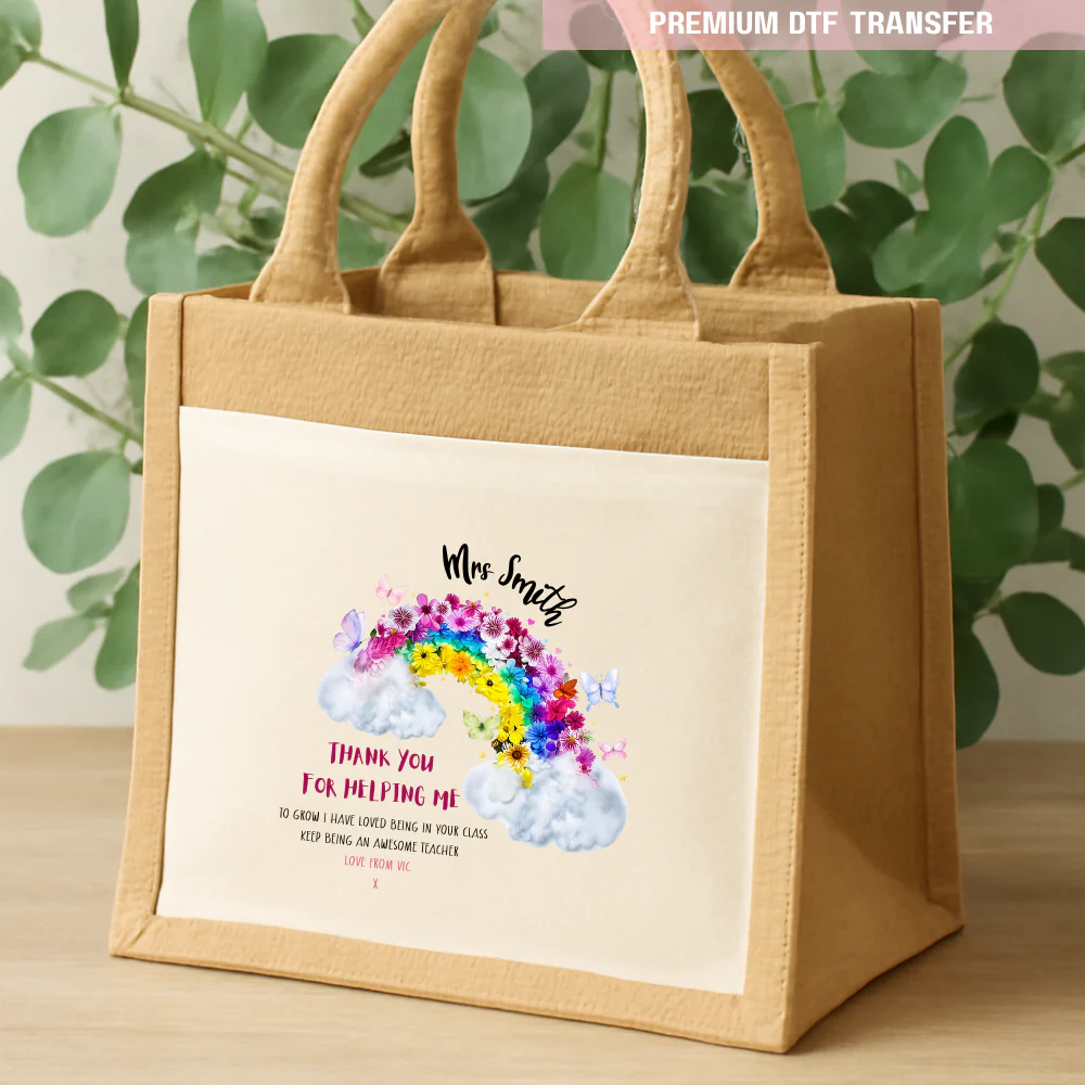 Personalised Thank you for helping me grow, love being in your class - teacher DTF transfer ready to press