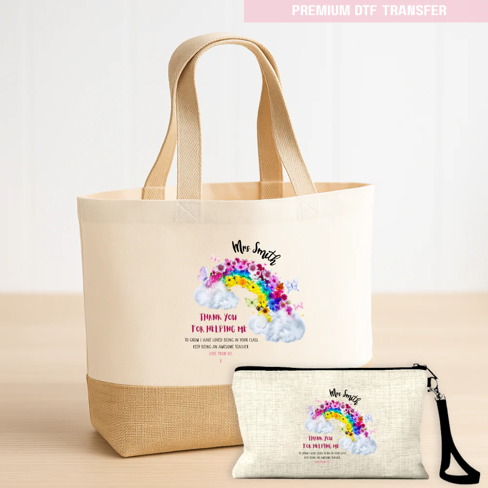 Personalised Thank you for helping me grow, love being in your class - teacher DTF transfer ready to press - Image 4