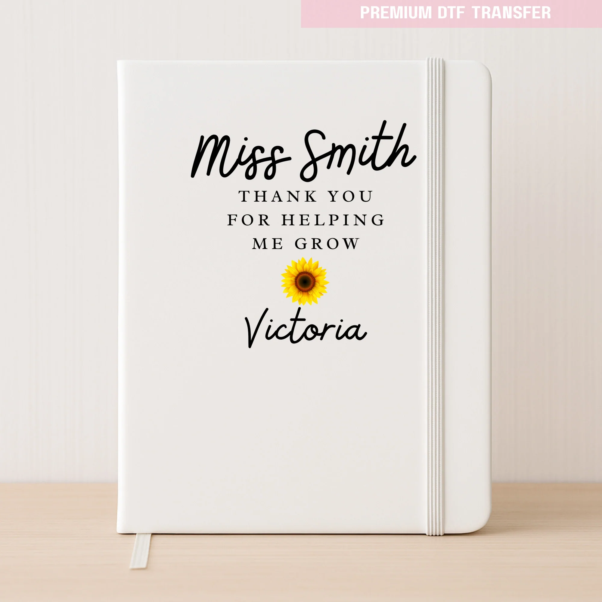 Personalised Thank you for helping me grow - sunflower - teacher - DTF transfer ready to press - Image 3