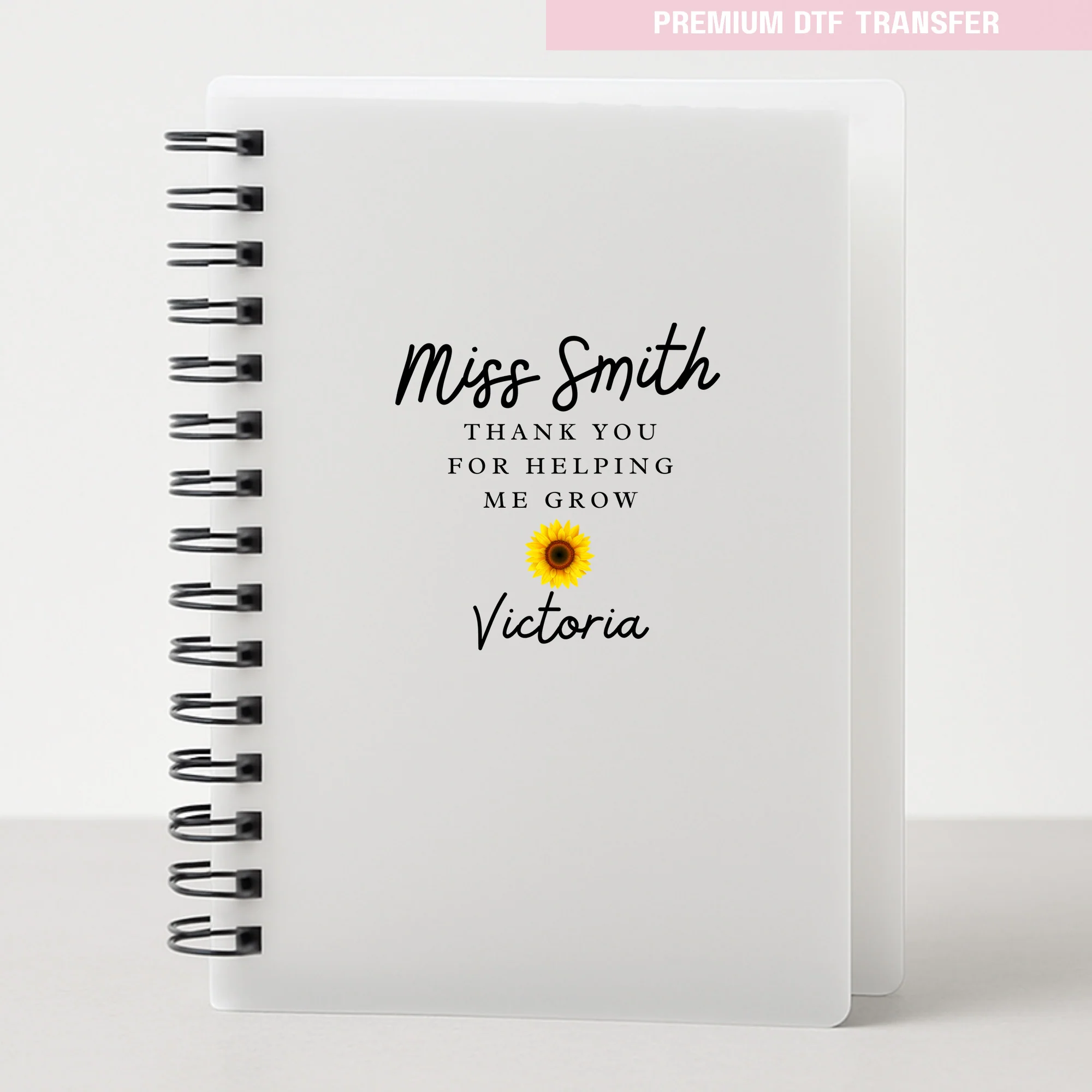 Personalised Thank you for helping me grow - sunflower - teacher UV DTF - Image 4