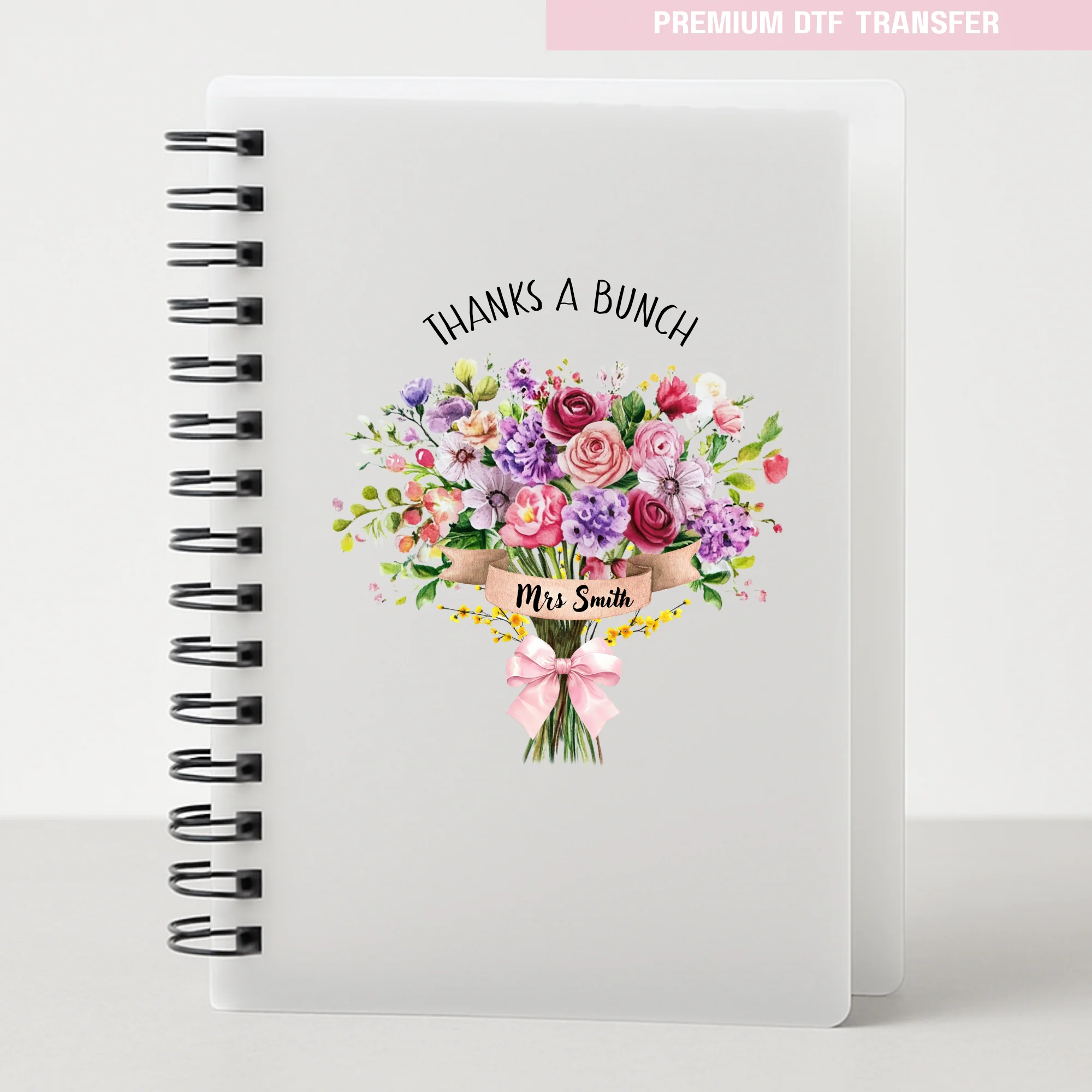 Personalised Thanks a bunch flower bouquet - teacher UV DTF - Image 4