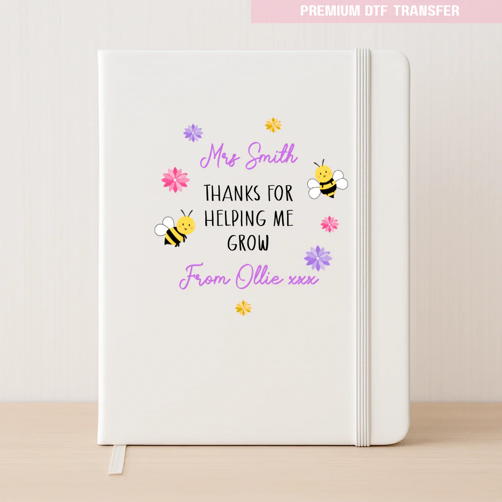 Personalised Thanks for helping me grow - teacher DTF transfer ready to press - Image 3