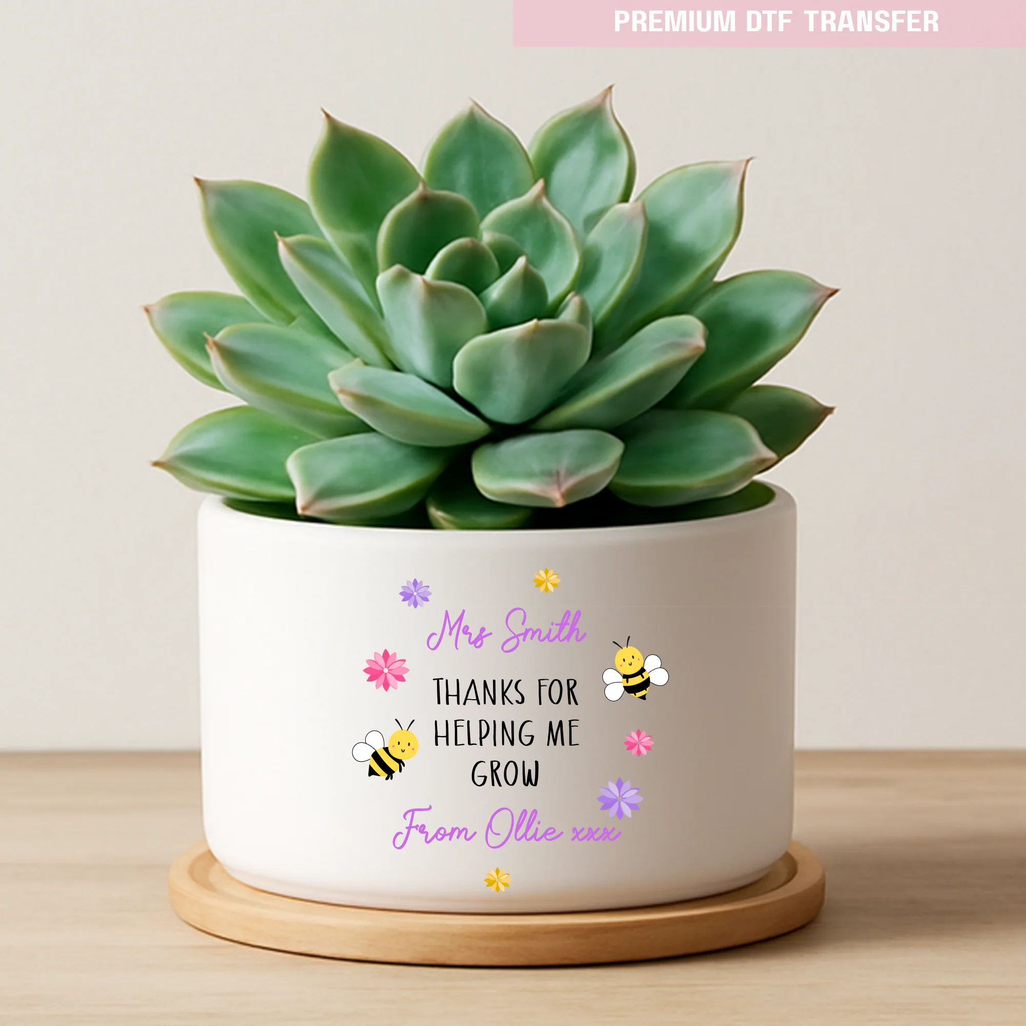 Personalised Thanks for helping me grow - teacher UV DTF - Image 2