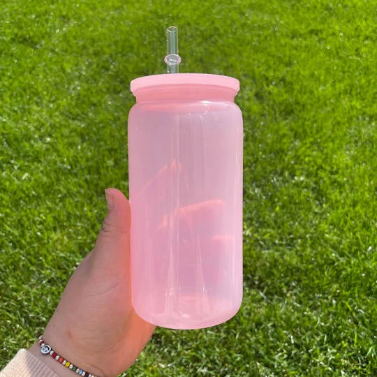 Plastic Coloured 16oz Beer Cup with lid and plastic straw Libbey - Image 3