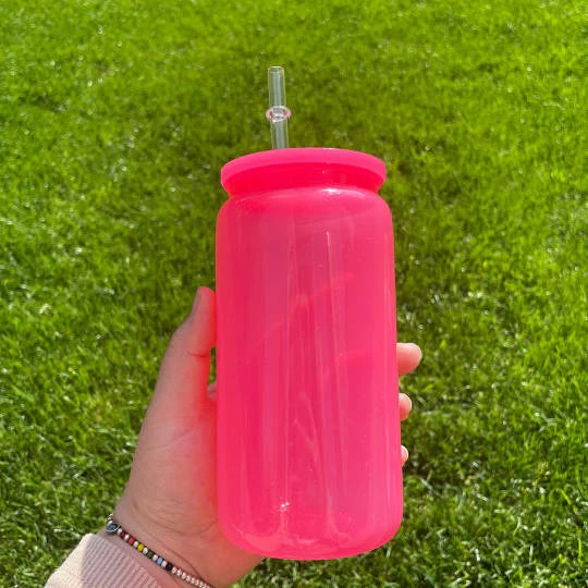 Plastic Coloured 16oz Beer Cup with lid and plastic straw Libbey - Image 6
