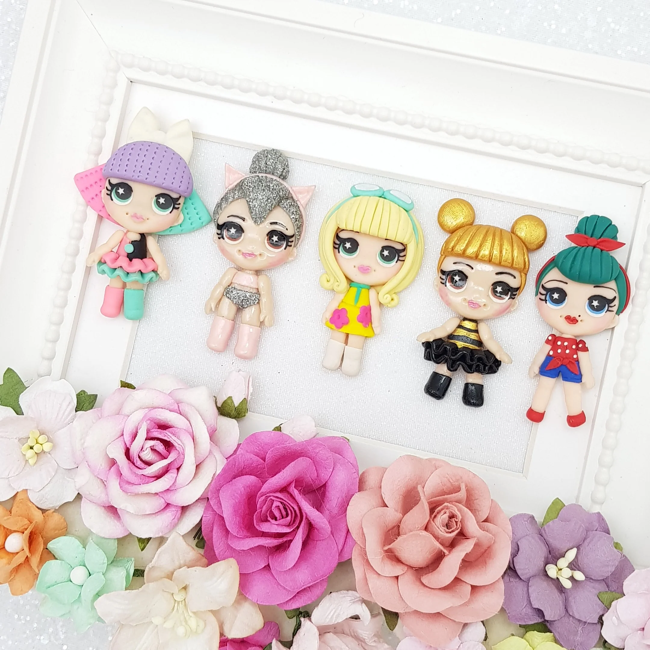 Pout doll - Handmade Flatback Clay Bow Centre - Image 2