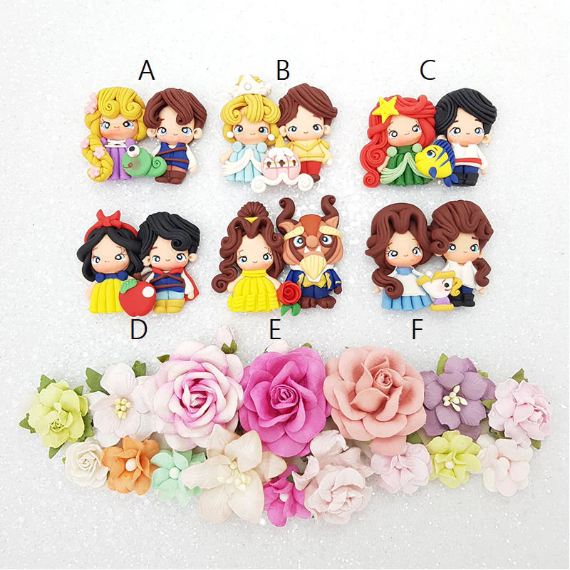 Princess couple - Embellishment Clay Bow Centre