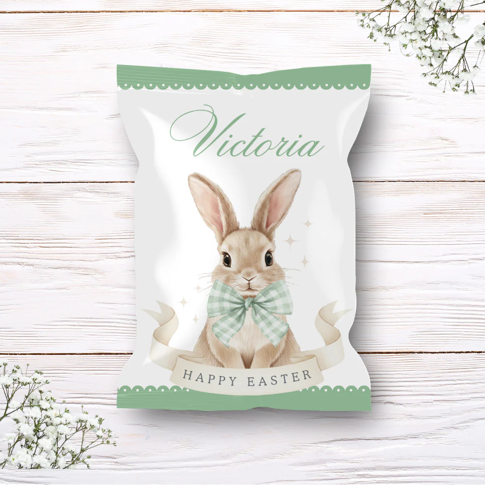 Printed range - Treat package - green bunny - rabbit easter