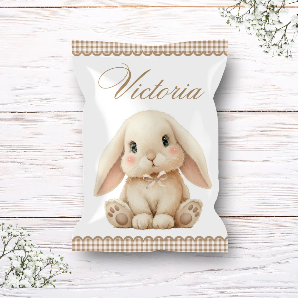 Printed range - Treat package - light brown - bunny rabbit plaid easter