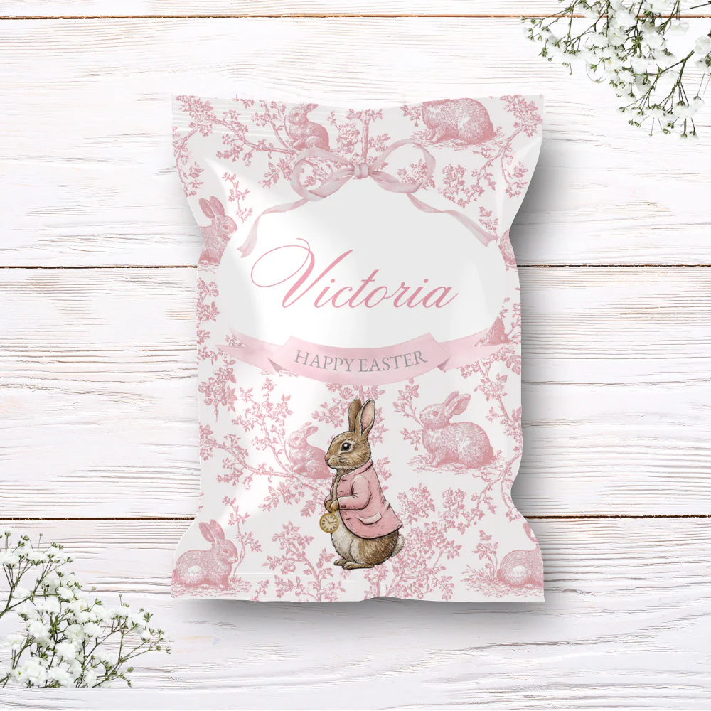 Printed range - Treat package - pink - bunny rabbit ornament easter