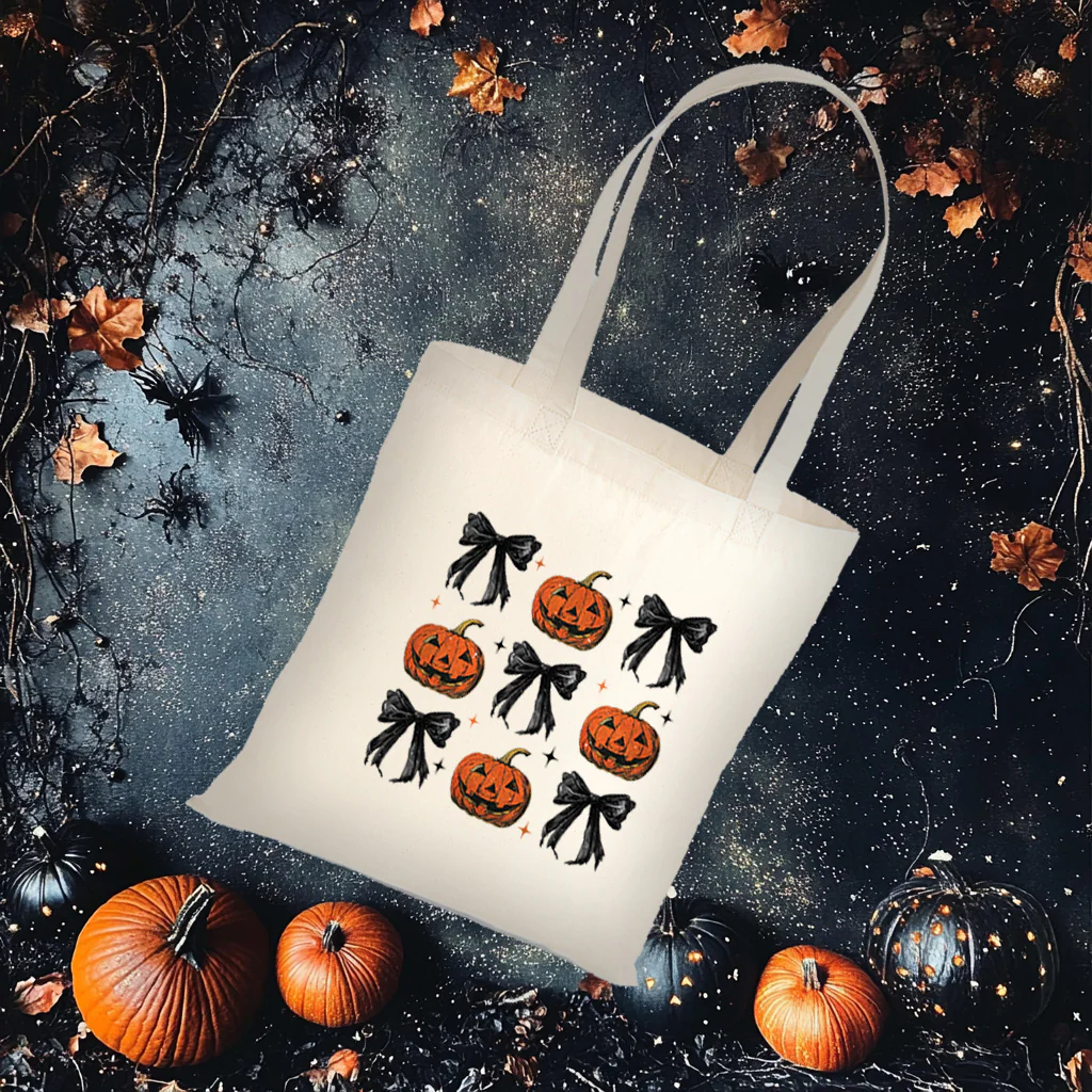 Pumpkin and coquette bow - CHOOSE UV DTF decal - DTF Transfer - Image 2