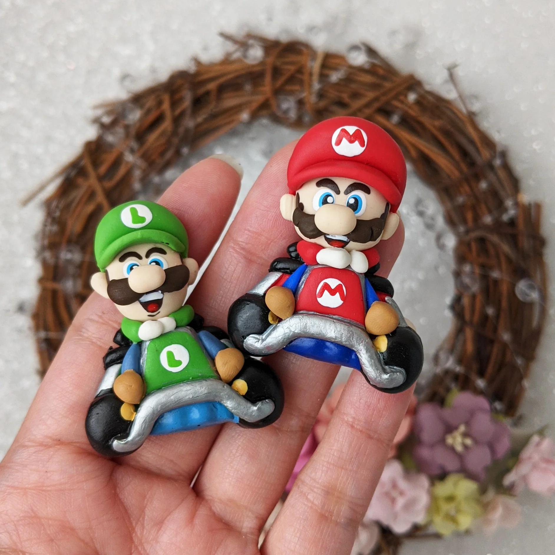 Racing brother - Handmade Flatback Clay Bow Centre