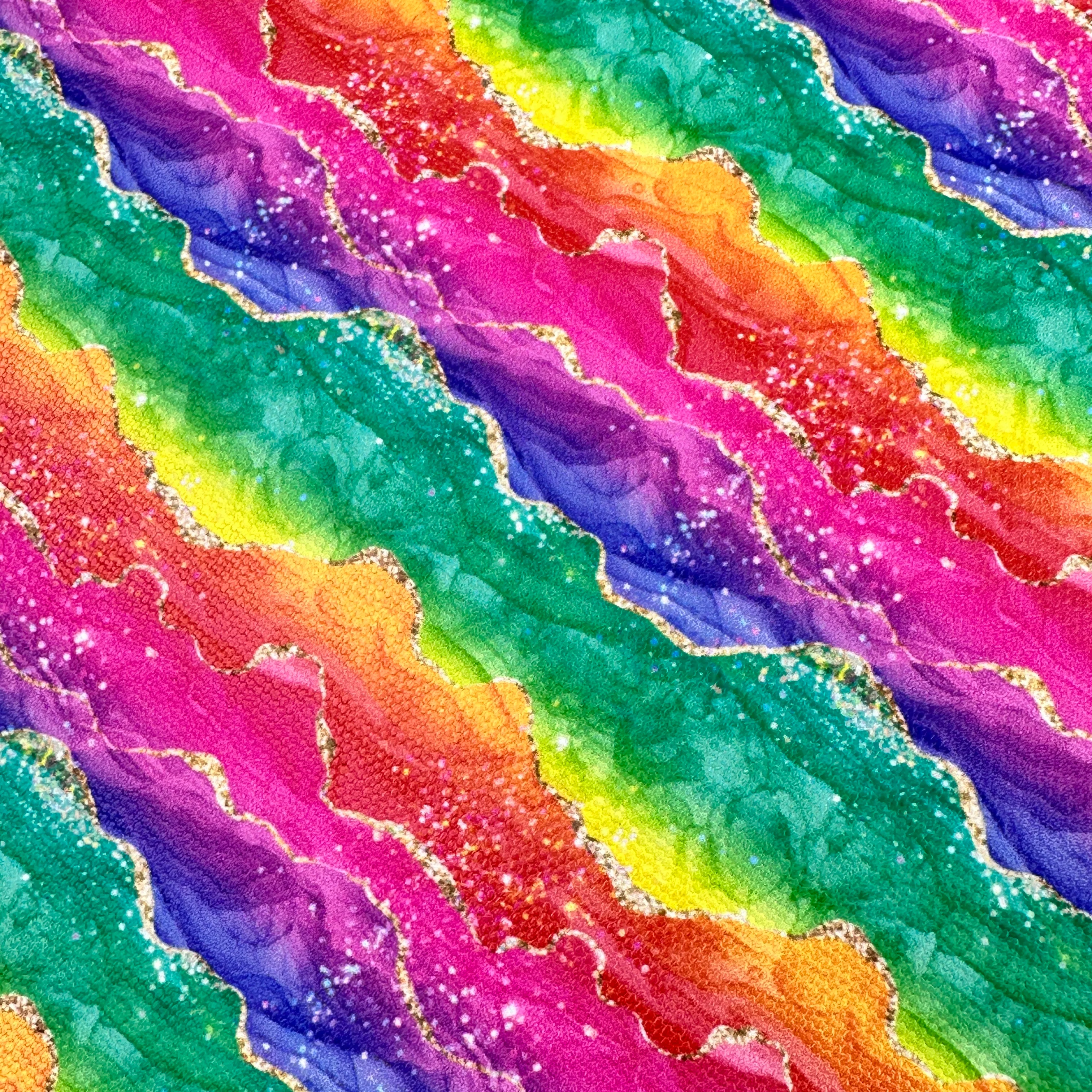 Rainbow marble gold geode - Pu Leatherette vinyl - canvas - choose Fabric material Sheets - Image 2