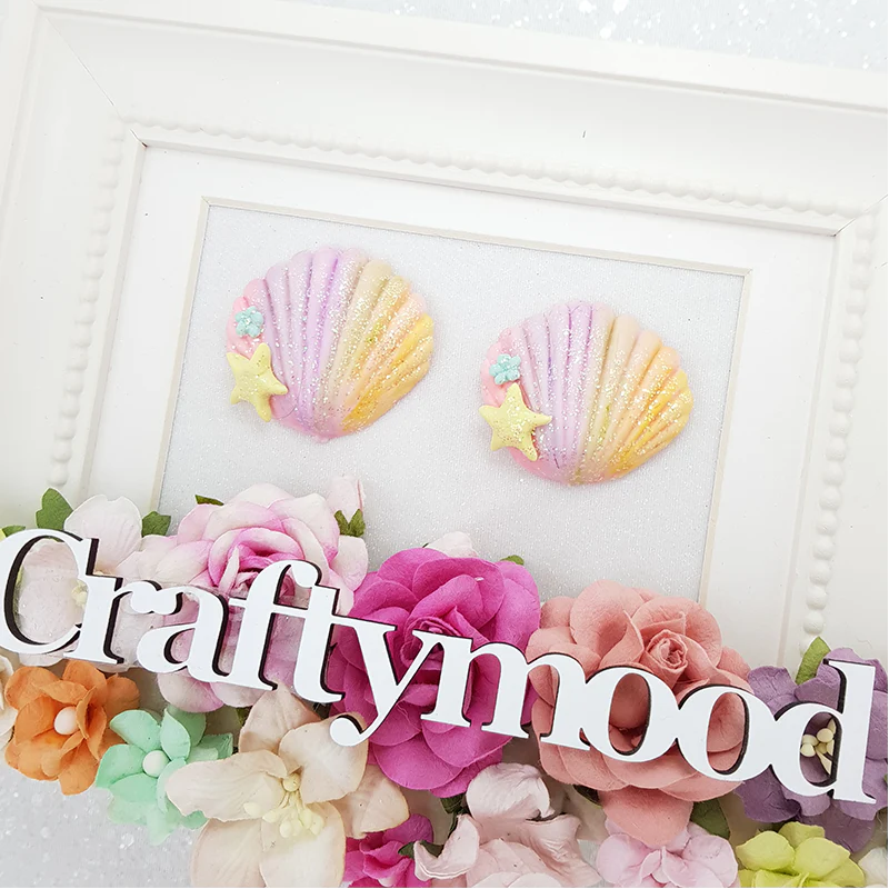 Rainbow shell - Embellishment Clay Bow Centre - Image 2