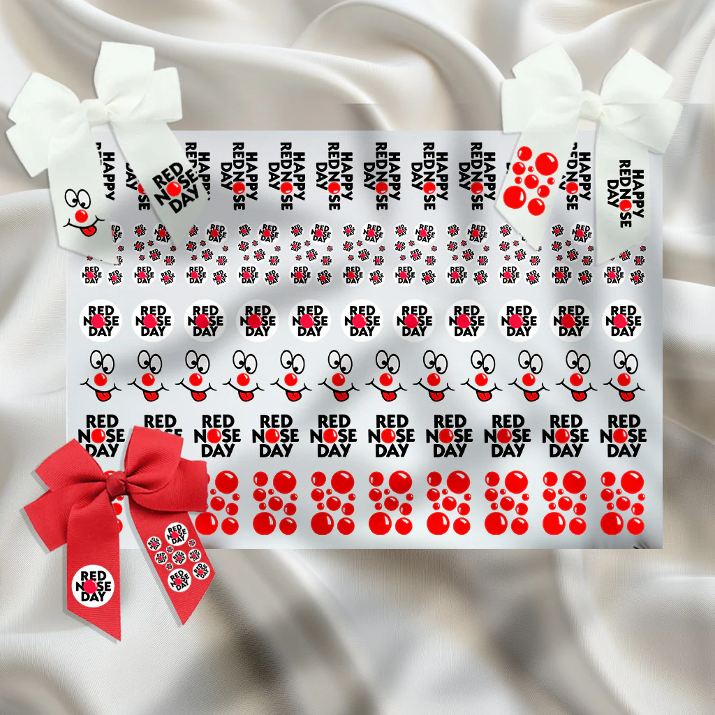 red day - DTF hair bow transfer A4 sheet