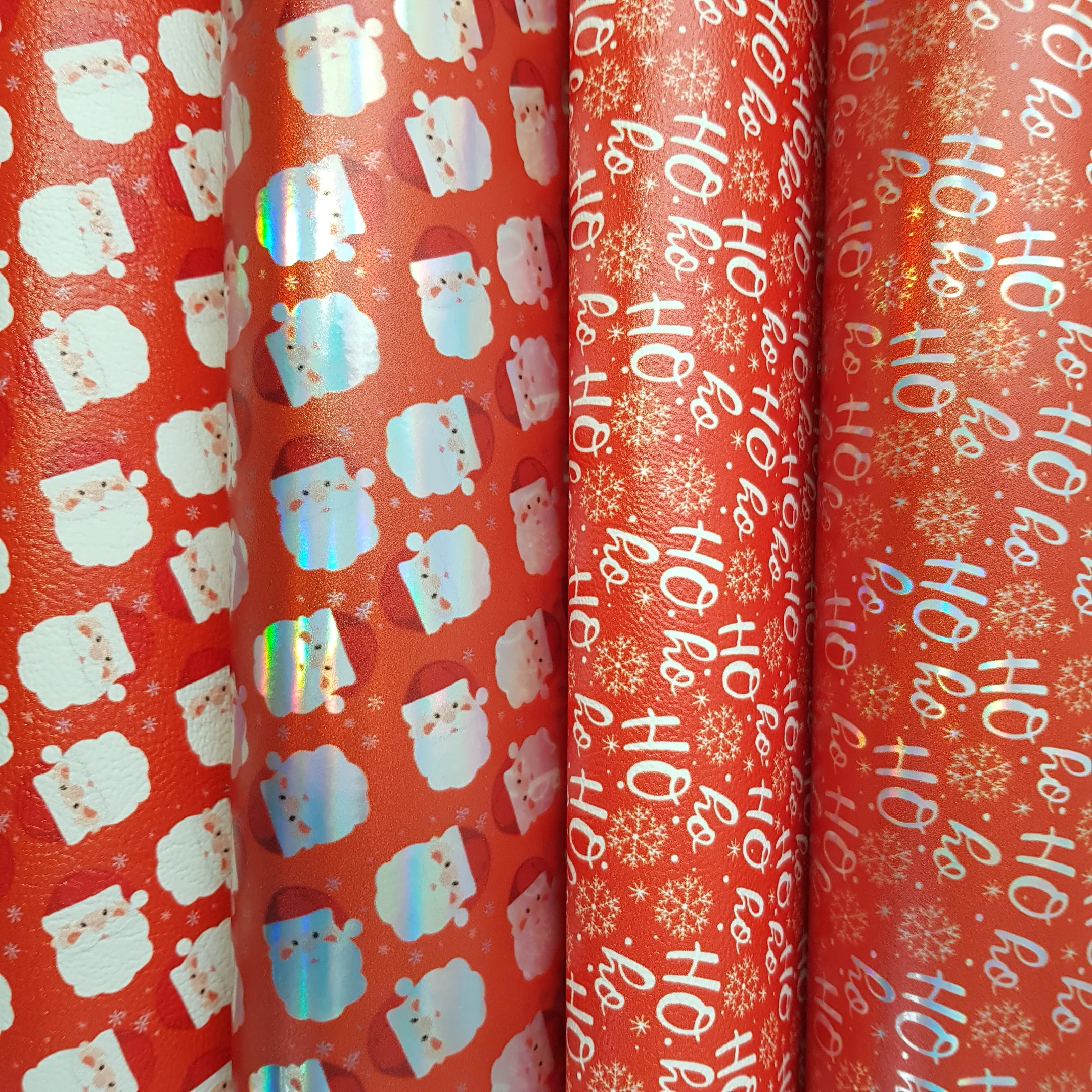 santa hohoho - Pu Leather vinyl - canvas - choose Fabric material Sheets - Image 3