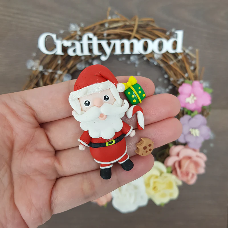 Santa white beard - Embellishment Clay Bow Centre - Image 2