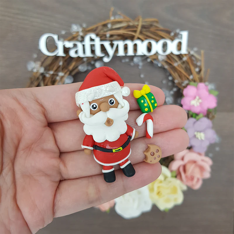 Santa white beard - Embellishment Clay Bow Centre - Image 3