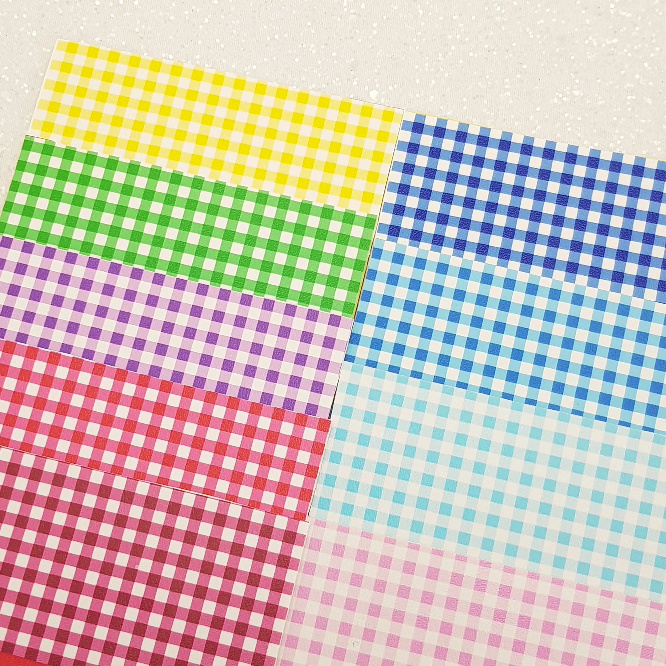 School gingham - Pu Leather vinyl - canvas - choose Fabric material Sheets - Image 3